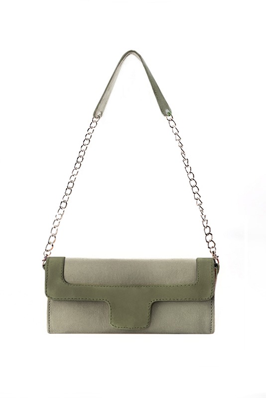Dress clutch for wedding and parties in khaki green - Top view
